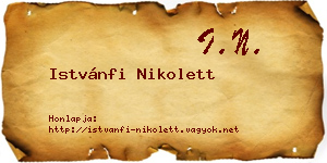 Istvánfi Nikolett névjegykártya